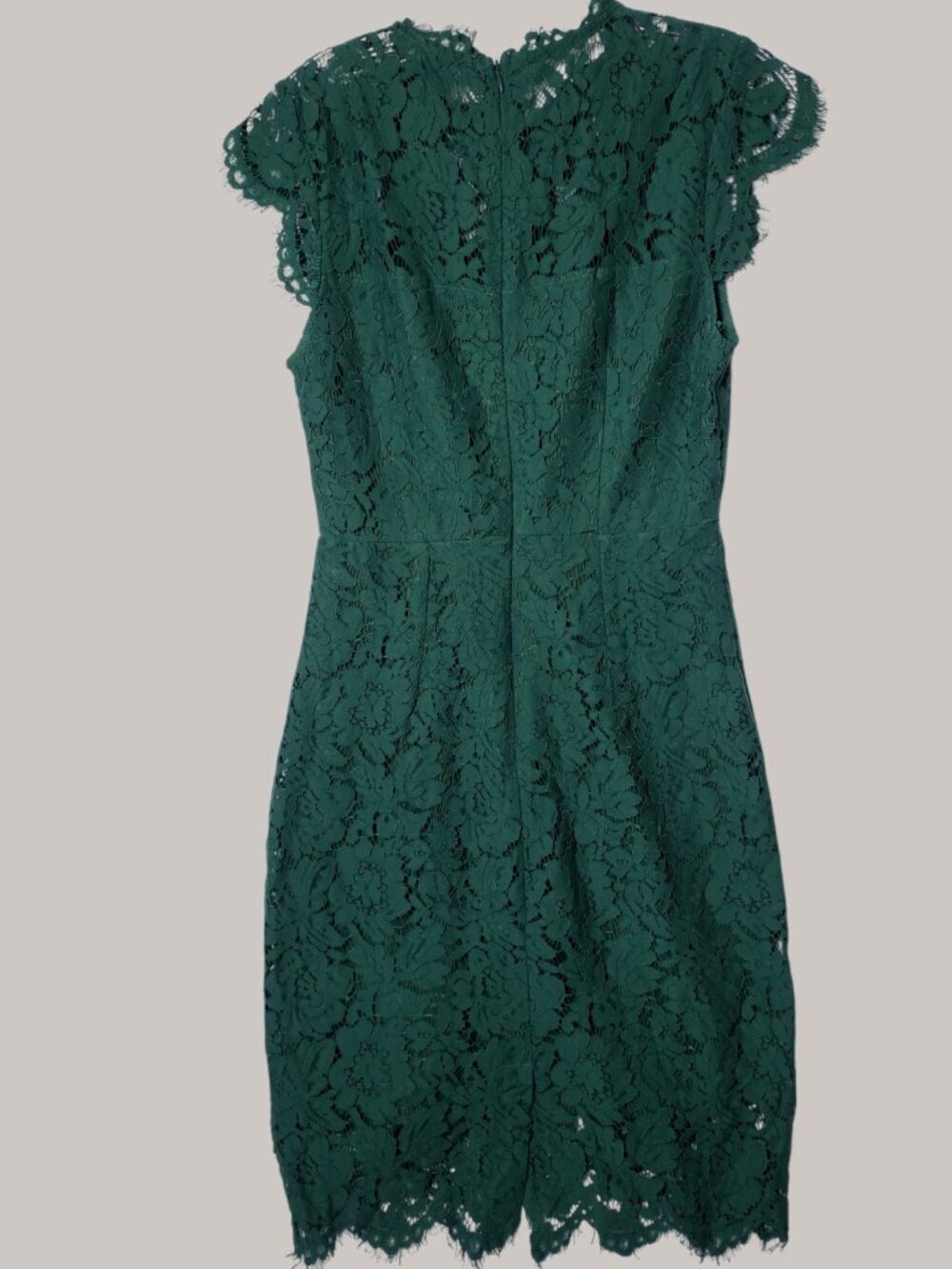 Merokeety Womens Lace Sheath Midi Dress Scalloped Hem Emerald Green Small - Picture 3 of 15